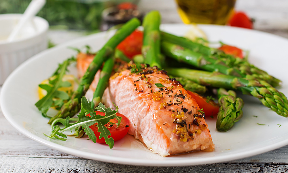 Salmon contains omega-3 fatty acids, which help improve blood circulation in the body
