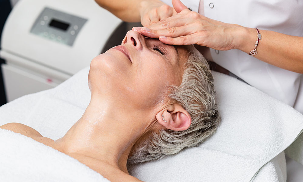Woman enjoying a spa day