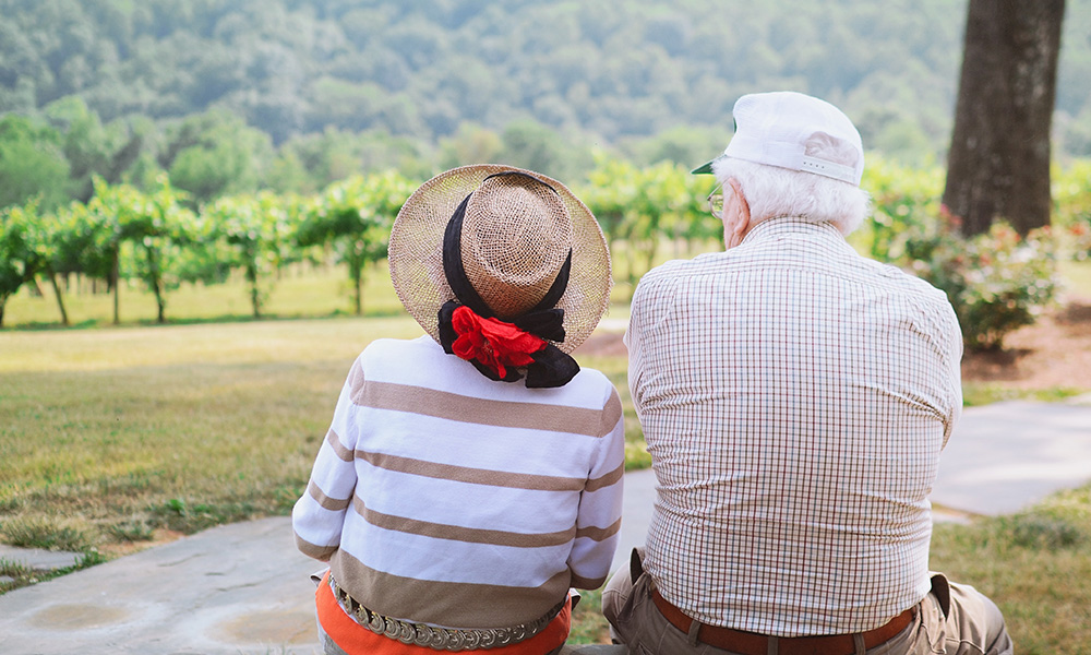 Older couple enjoying nature